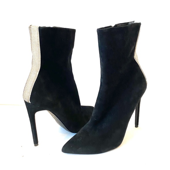 Steve Madden Shoes - Steve Madden Wagu Suede & Rhinestone Bootie Heels
